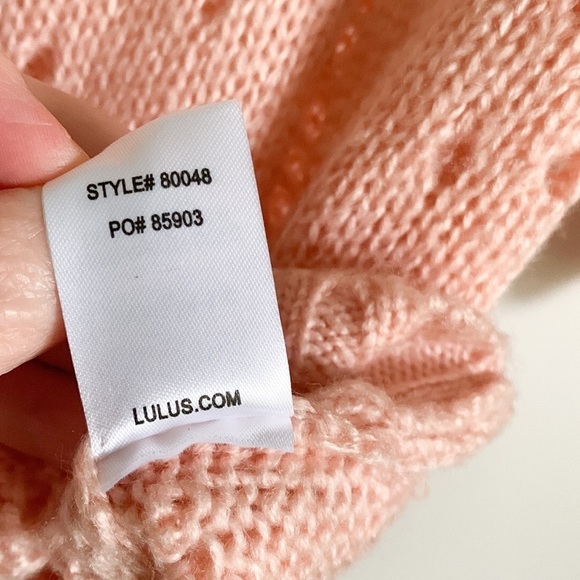 Lulu’s Simply Yours Blush Pink Pointelle Puff Sleeve Sweater XS - Picture 10 of 13